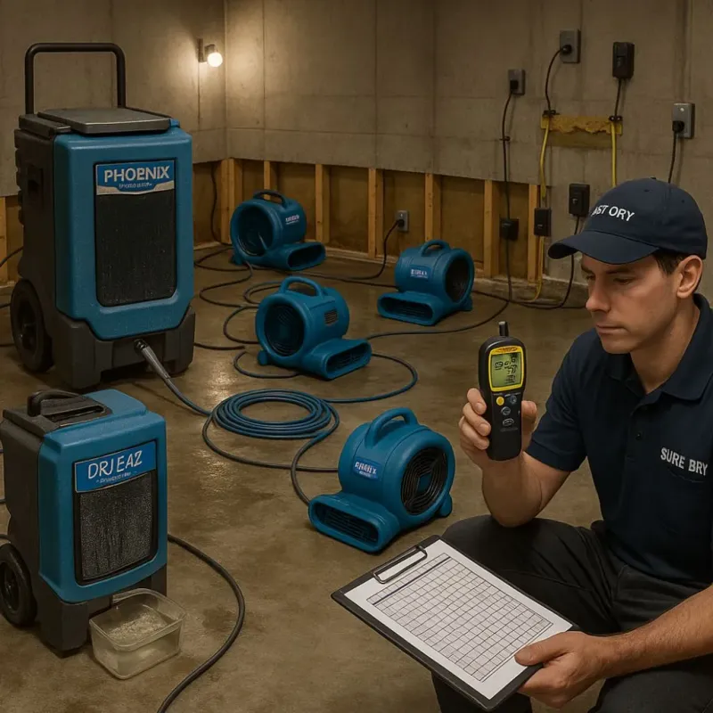 Structural Drying and Dehumidification process in Candelaria, PR